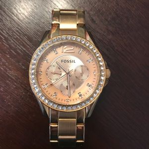 Rose Gold Fossil Watch